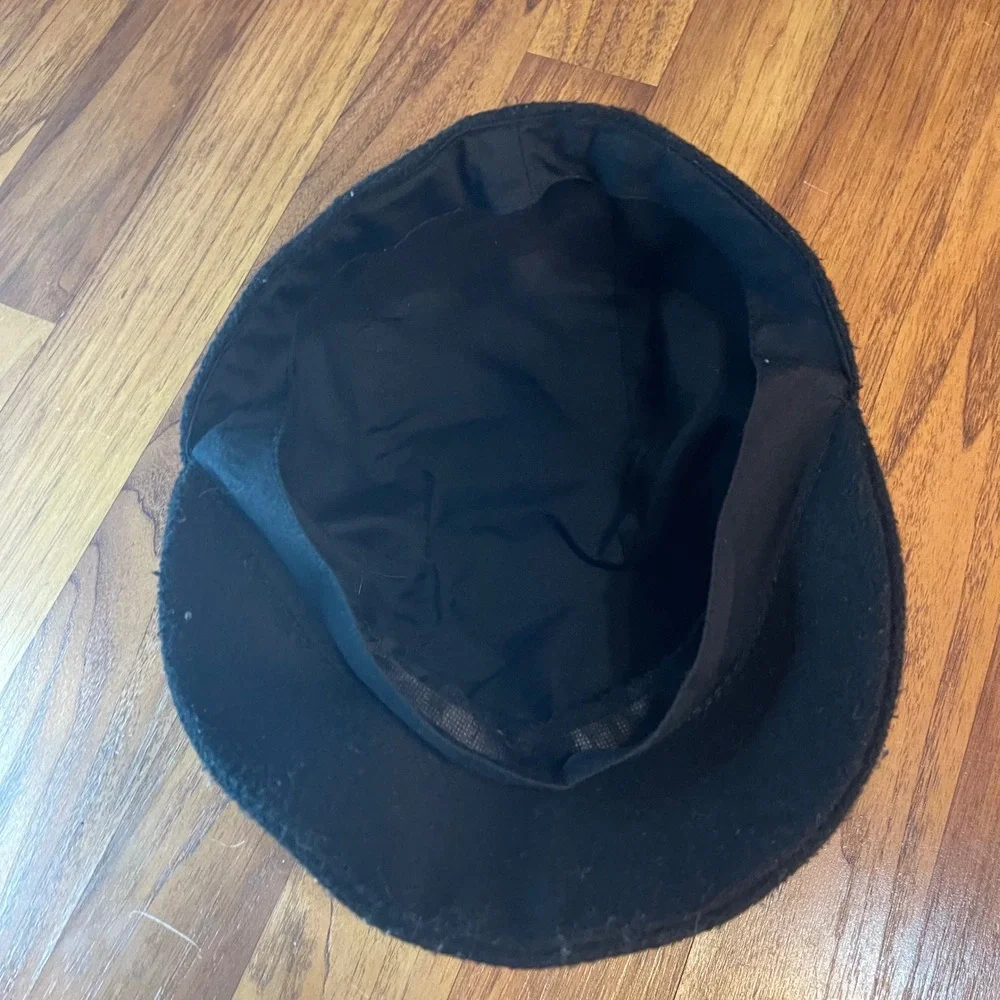 Black Newsboy Cap Hat One Size Wool Blend Baker Boy Cabbie Flat Cap Unisex